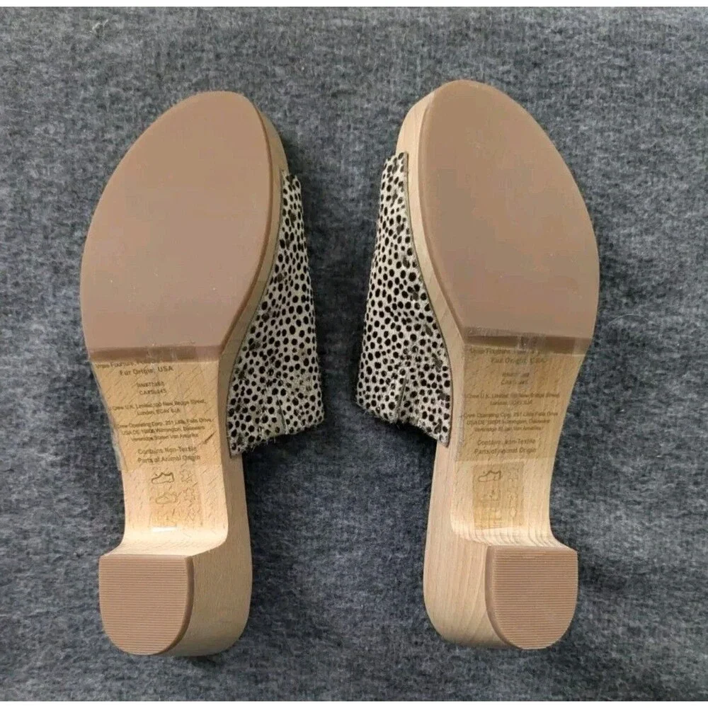 Madewell Leopard Print The Evelyn Clog Slide‎ Sandal Calf Hair Preppy Safari 5.5 - Picture 4 of 8